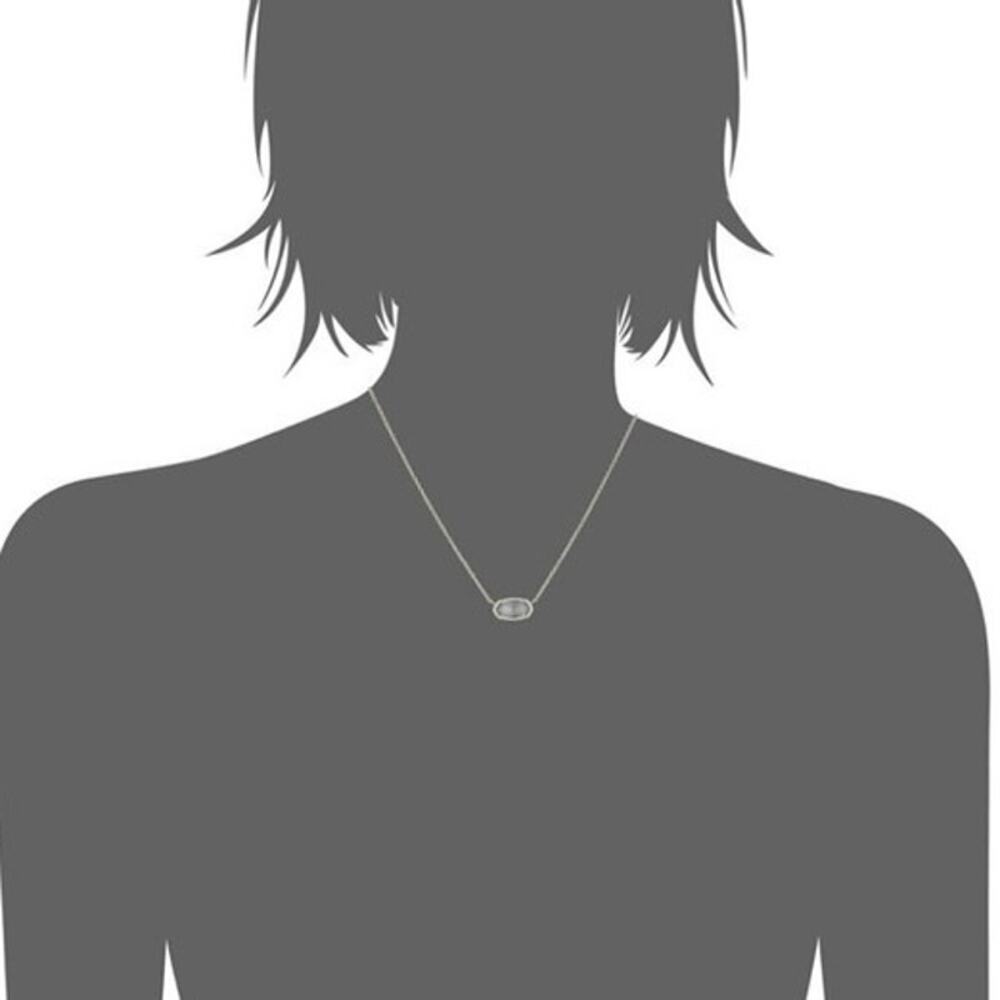 Kendra Scott Gold Plated Elisa Pendant Necklace‎ in Slate Gray Glass Illuision - Picture 2 of 14